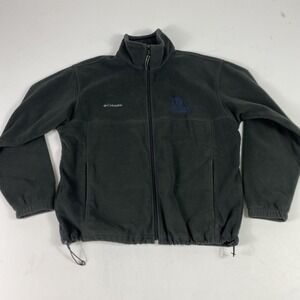 Columbia Fleece Jacket Mens Large Gray Full Zip Stand Collar Sea Star Seafood